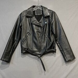 Elodie Jacket Women's Small Black Faux Leather Moto Biker Grunge Goth